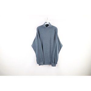 Vintage 90s Givenchy Mens Large Faded Long Sleeve Turtleneck Shirt Heather Gray